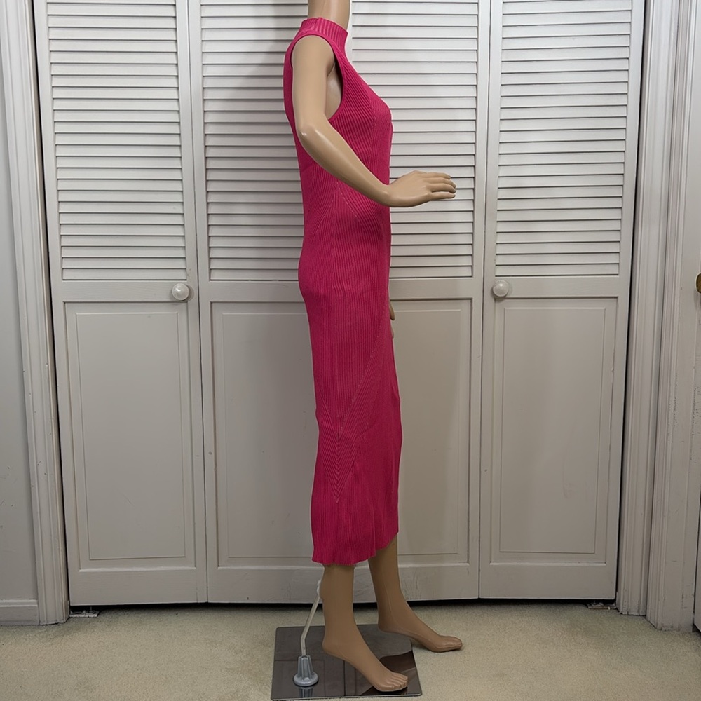 Acler Rickman Midi Ribbed Berry Pink Dress Size 6 - Picture 9 of 16